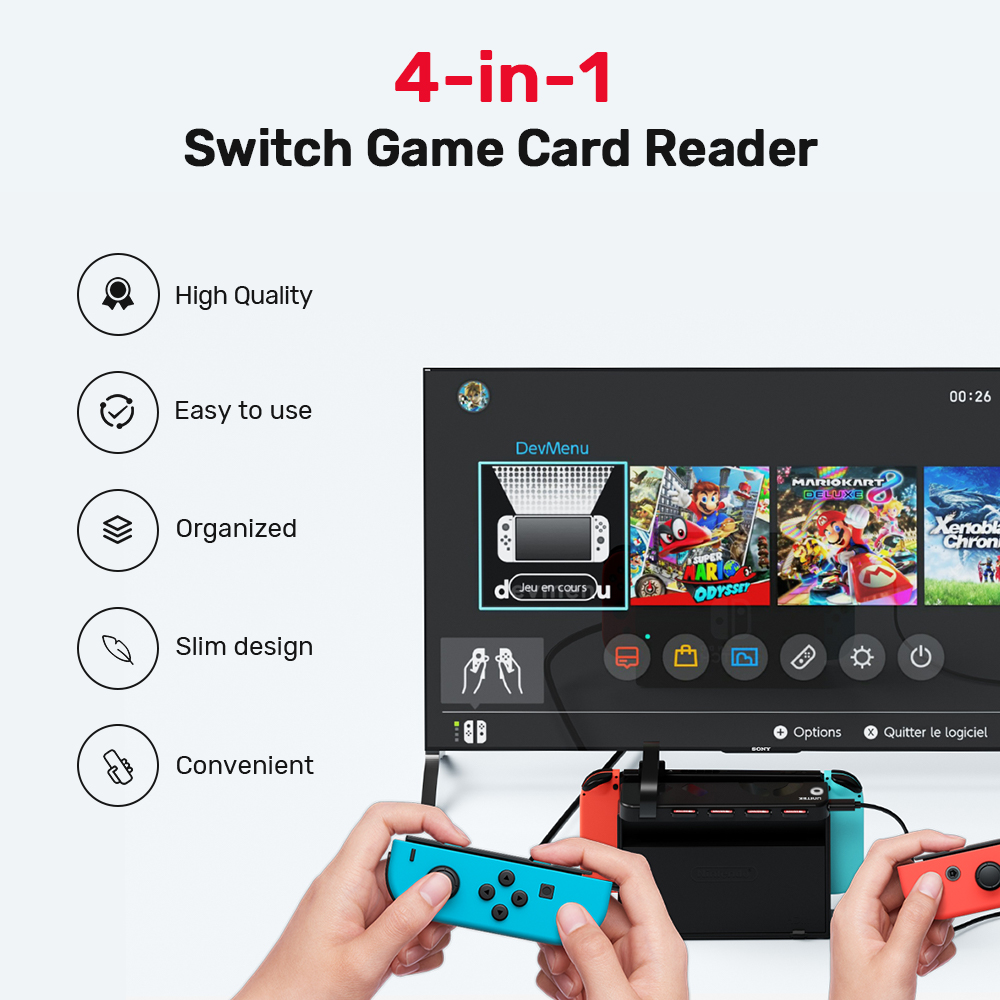 Gaming Console Station - قارئ بطاقات الألعاب المحمول G1002D لنينتندو