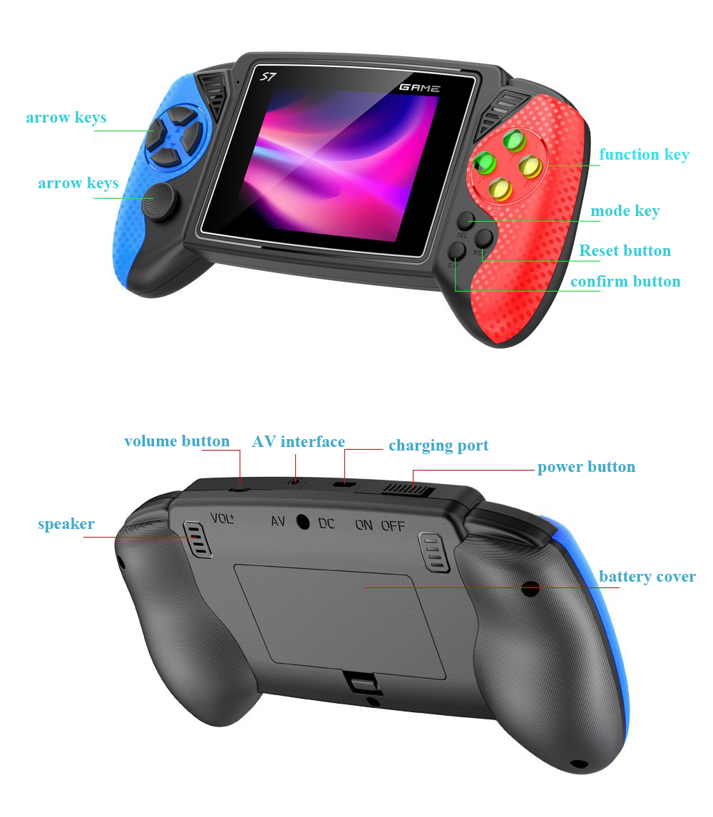 جهاز ألعاب محمول S7 ريترو بشاش - مراجعة Gaming Console Chinese وسعره