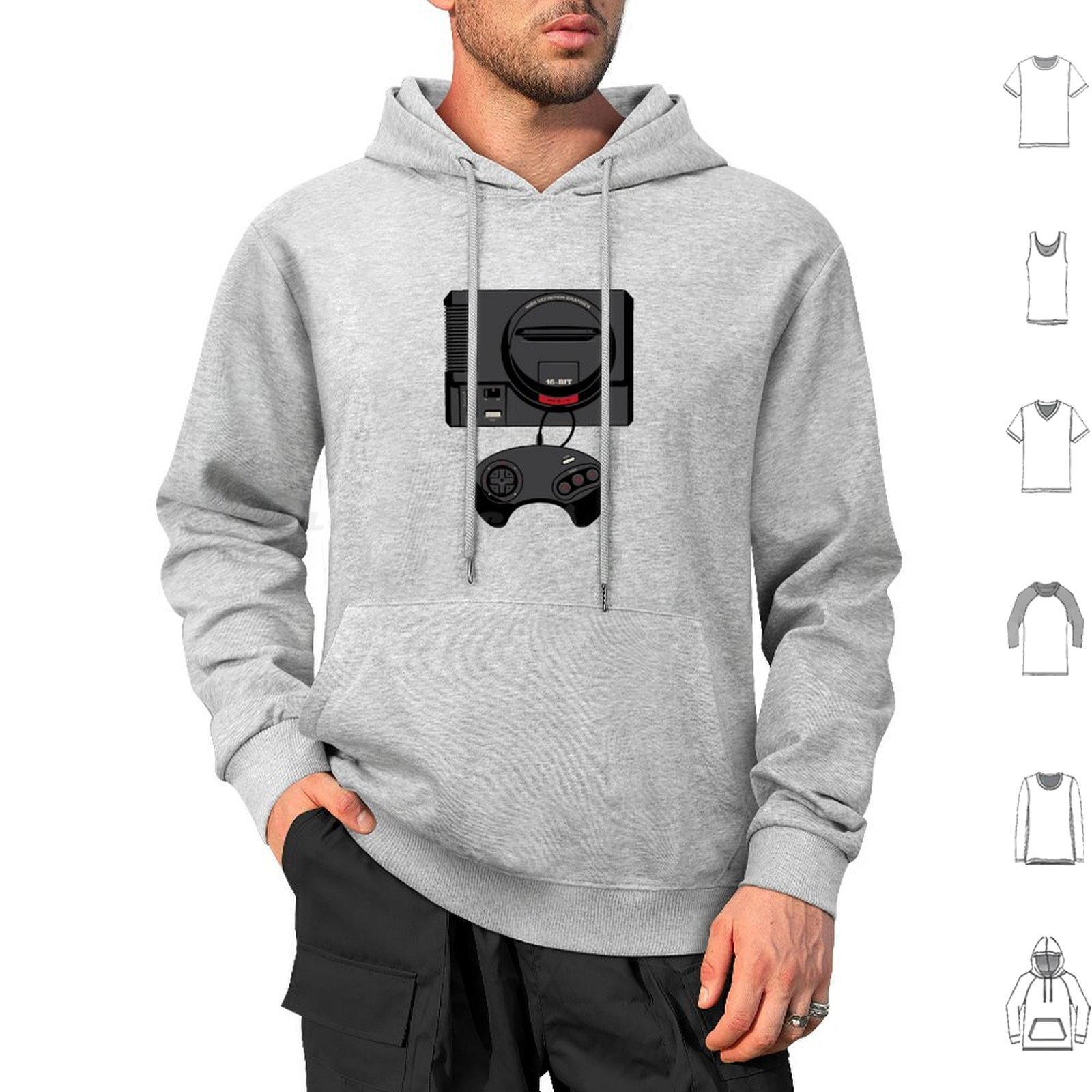 ريترو أسود 16 بت هوديس كم طويل - مراجعة Gaming Console Genesis وسعره