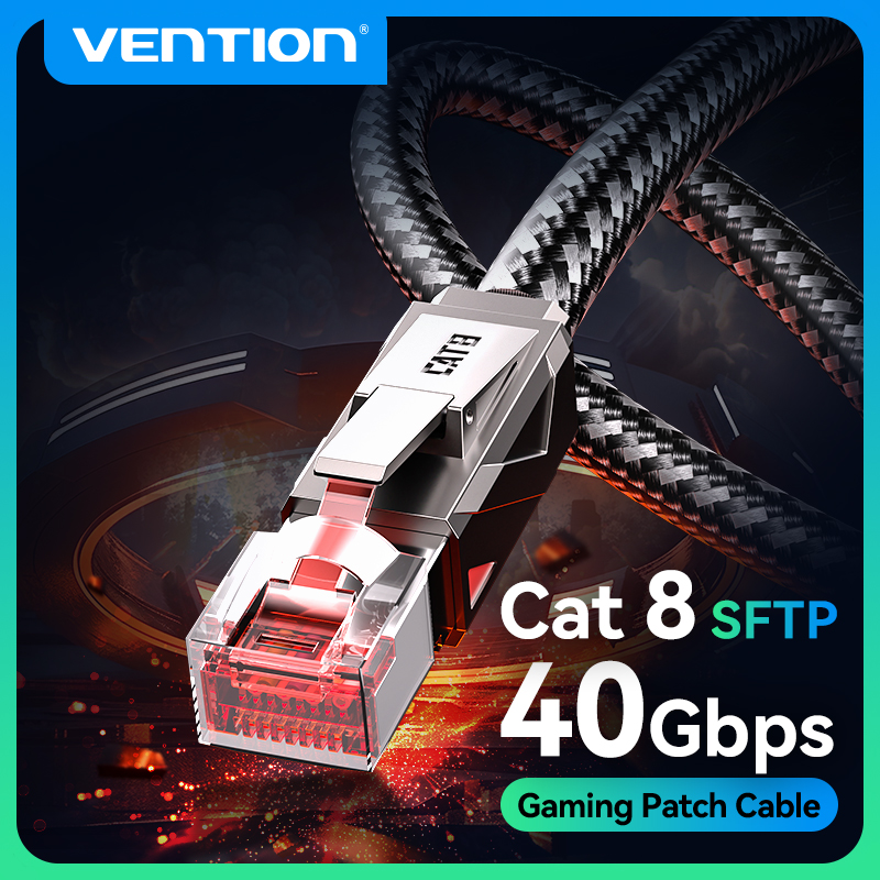 Vention Cat8 كابل إيثرنت 40Gbp - مراجعة Gaming Console Cabinet وسعره