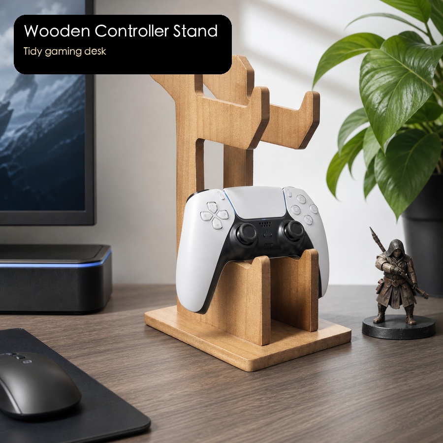 رف عرض خشبي لوحدات التحكم في ا - مراجعة Gaming Console Organizer وسعره